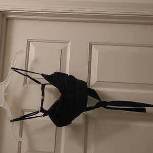 Black Swim Bra with back support tie